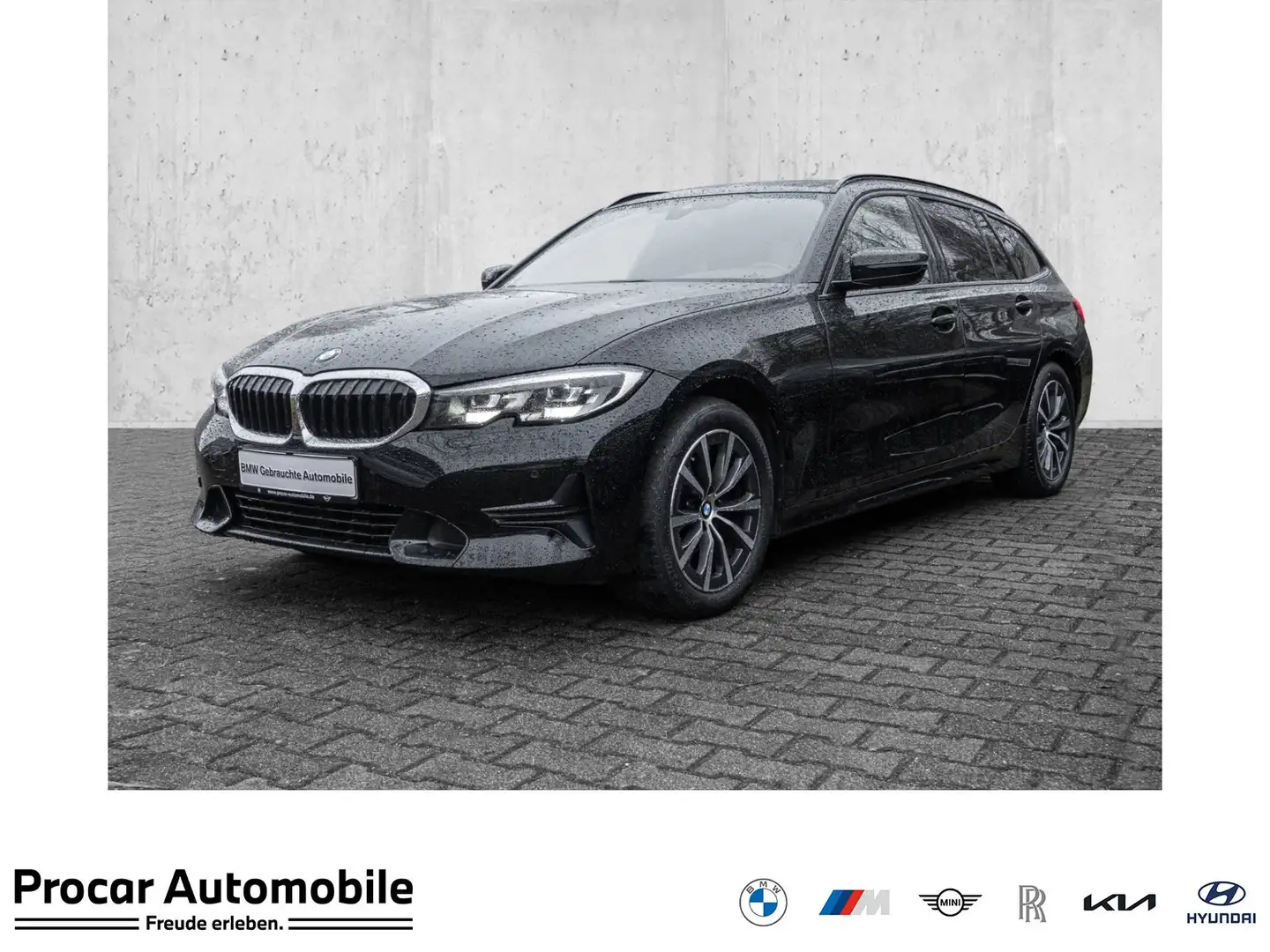 BMW 320 d Touring Sport Line Aut. AHK RFK NAVI LED PDC V+H Noir - 1