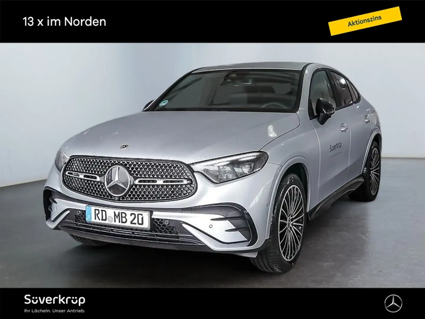 Mercedes-Benz GLC 200 4M Coupé AMG NIGHT SPUR AHK DISTR 360 Argent - 2