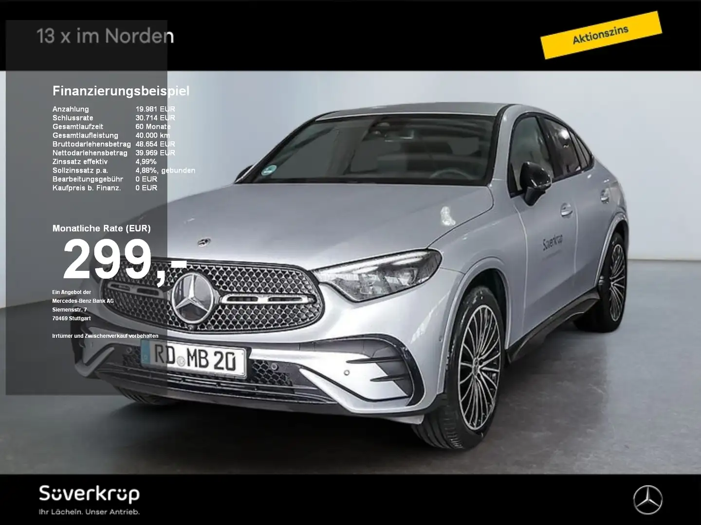 Mercedes-Benz GLC 200 4M Coupé AMG NIGHT SPUR AHK DISTR 360 Argent - 1