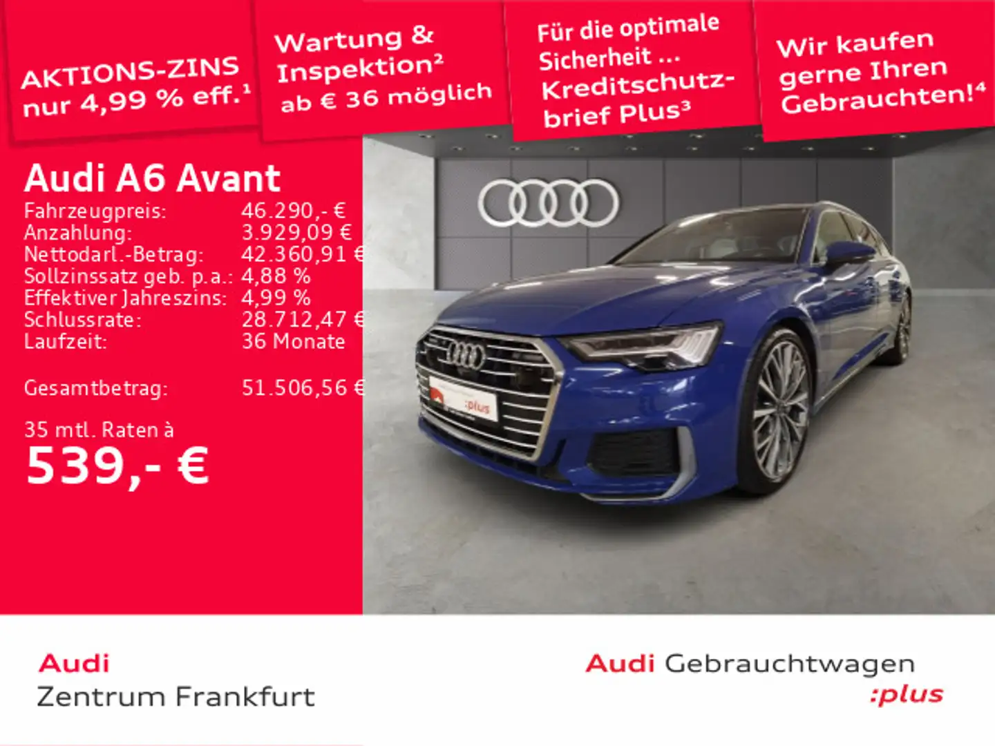 Audi A6 55 TFSI quattro S tronic sport exclusiv Blau - 1
