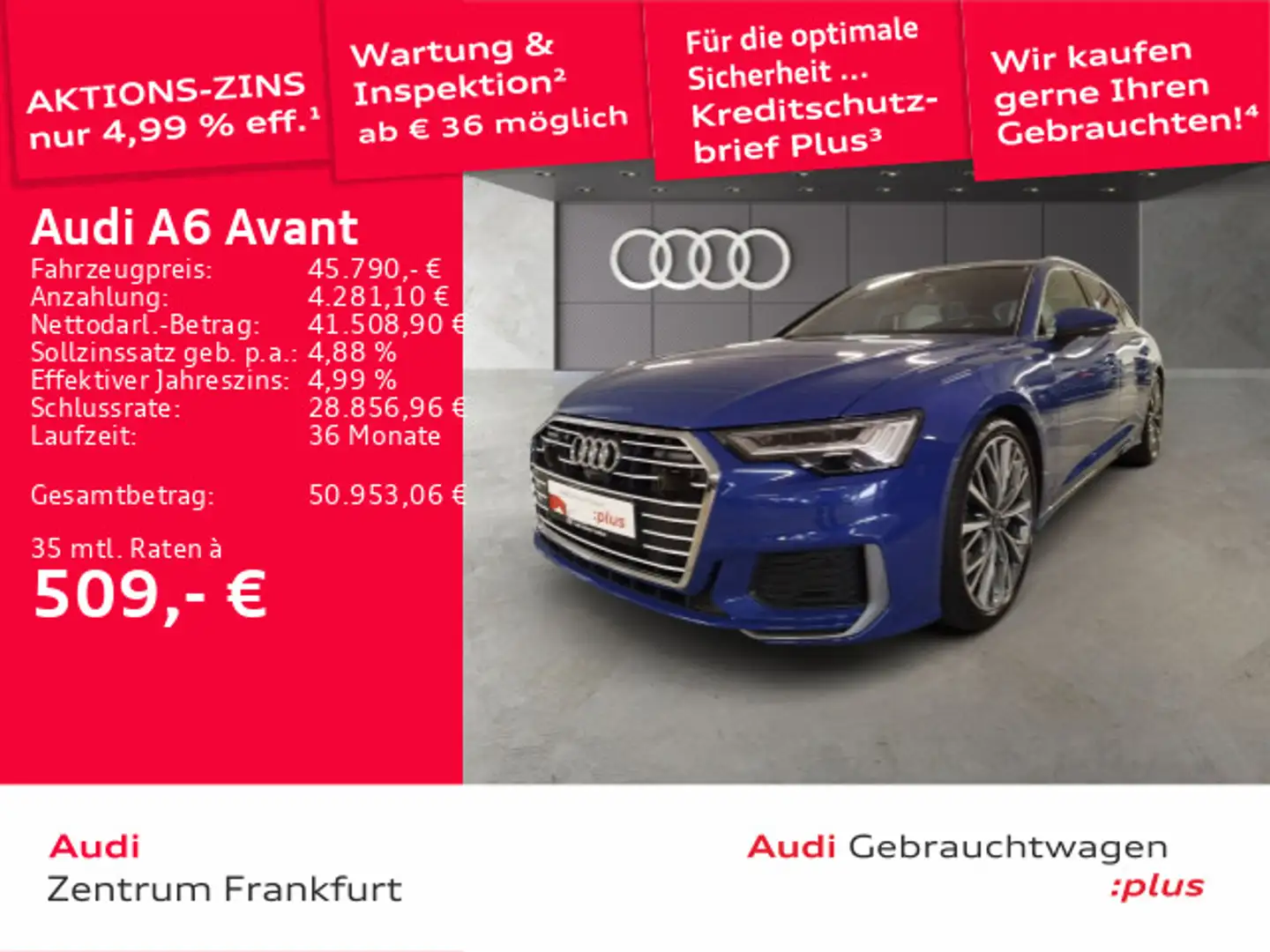 Audi A6 55 TFSI quattro S tronic sport exclusiv Blau - 1