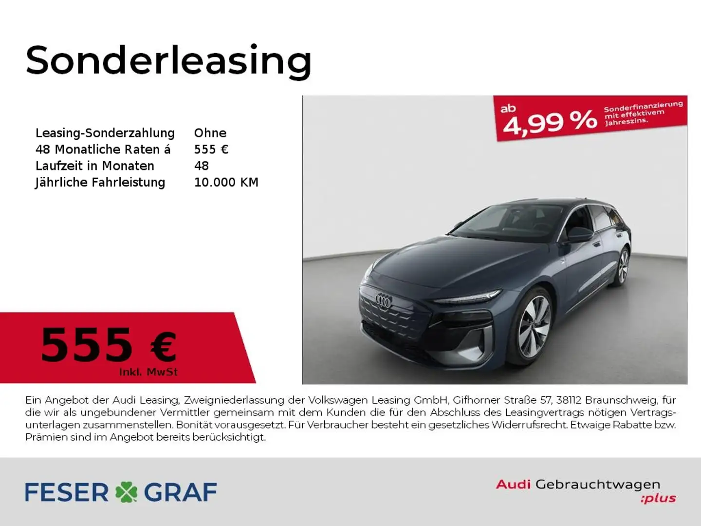 Audi A6 Avant e-tron performance S line Ext./AHK/ACC/Matri Blau - 1