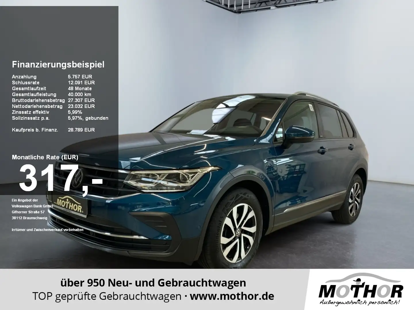 Volkswagen Tiguan Active 1.5TSI DSG AHK Heckklappe elektr Blau - 1