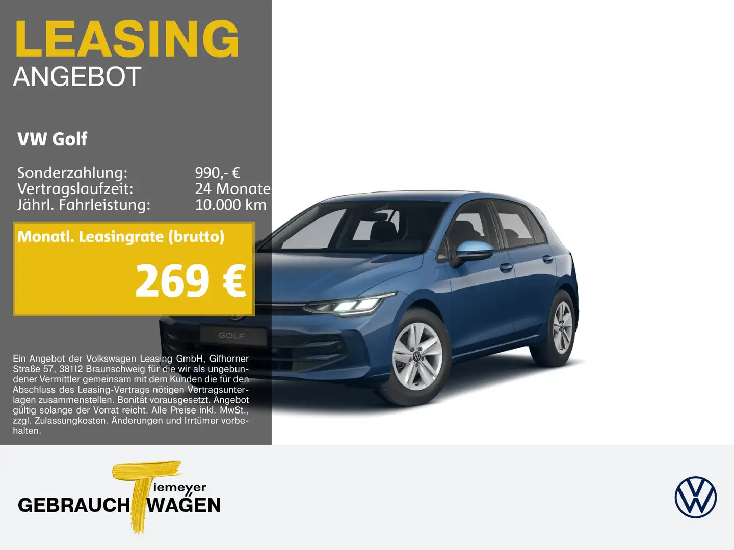 Volkswagen Golf 2.0 TDI DSG 150PS LIFE LM17 NAVI HuD SITZHZ Blau - 1