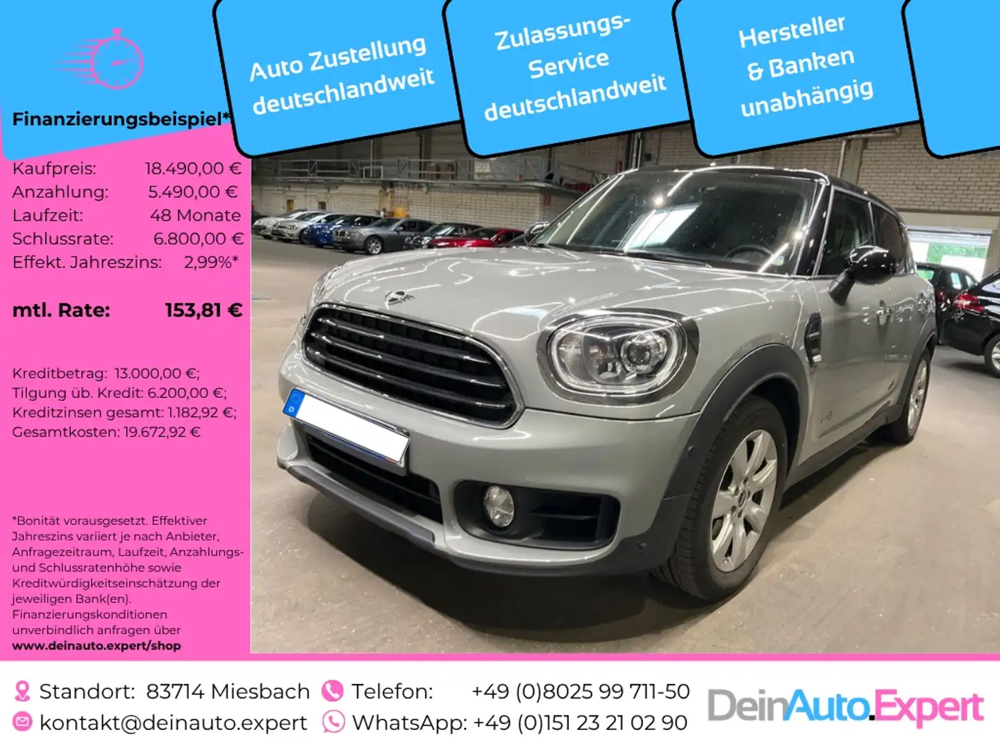 MINI Cooper Countryman All4 *LED*SHZG*Climatronic*Bluetooth*PDC*Sportsitz Grijs - 1