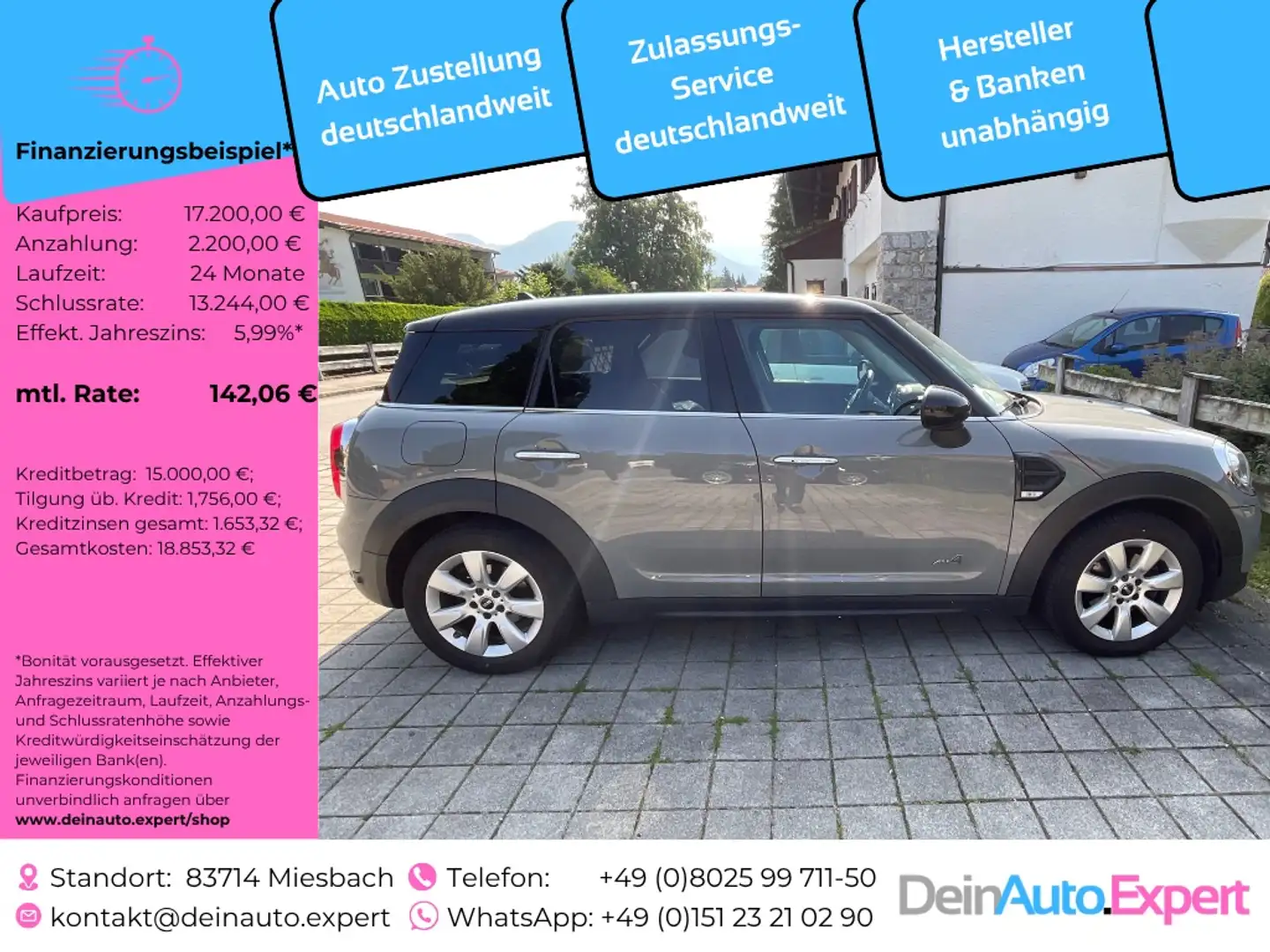MINI Cooper Countryman All4 *LED*SHZG*Climatronic*Bluetooth*PDC*Sportsitz Сірий - 1