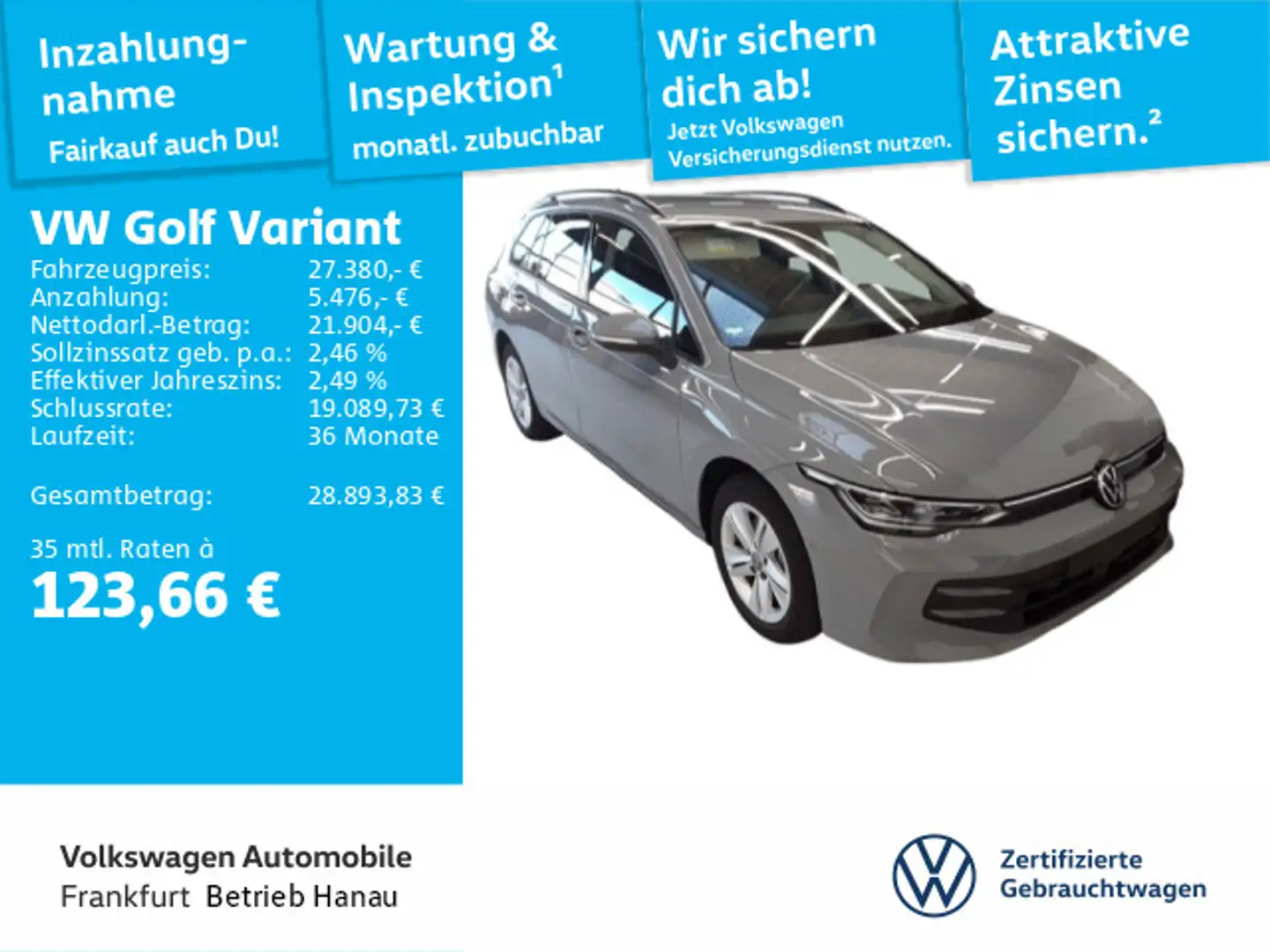 Volkswagen Golf Variant Golf VIII Variant 2.0 TDI Life Navi LED DAB+ Fro Grau - 1