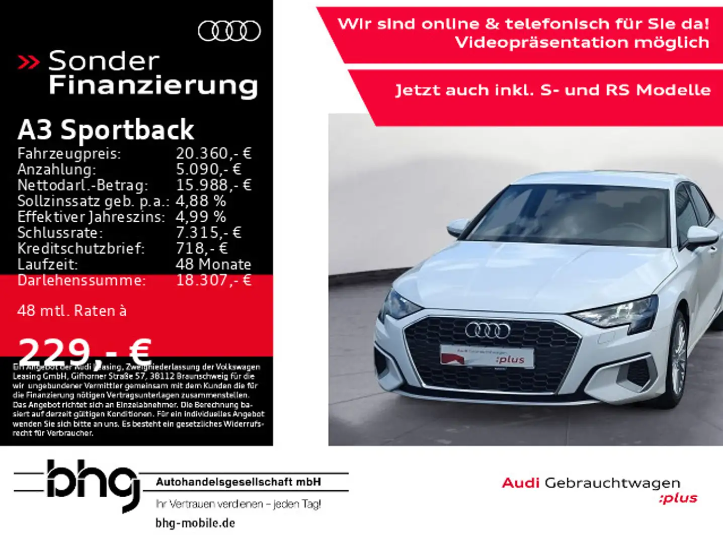 Audi A3 35TFSI S tronic advanced ACC adapt. Bianco - 1