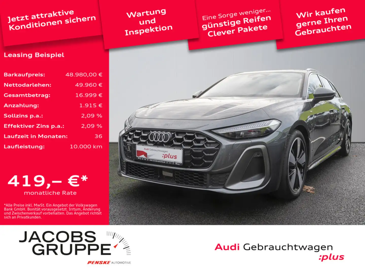 Audi A5 Avant TFSI 150 kW S line ACC,SHZ,AHK,RFK Grau - 1