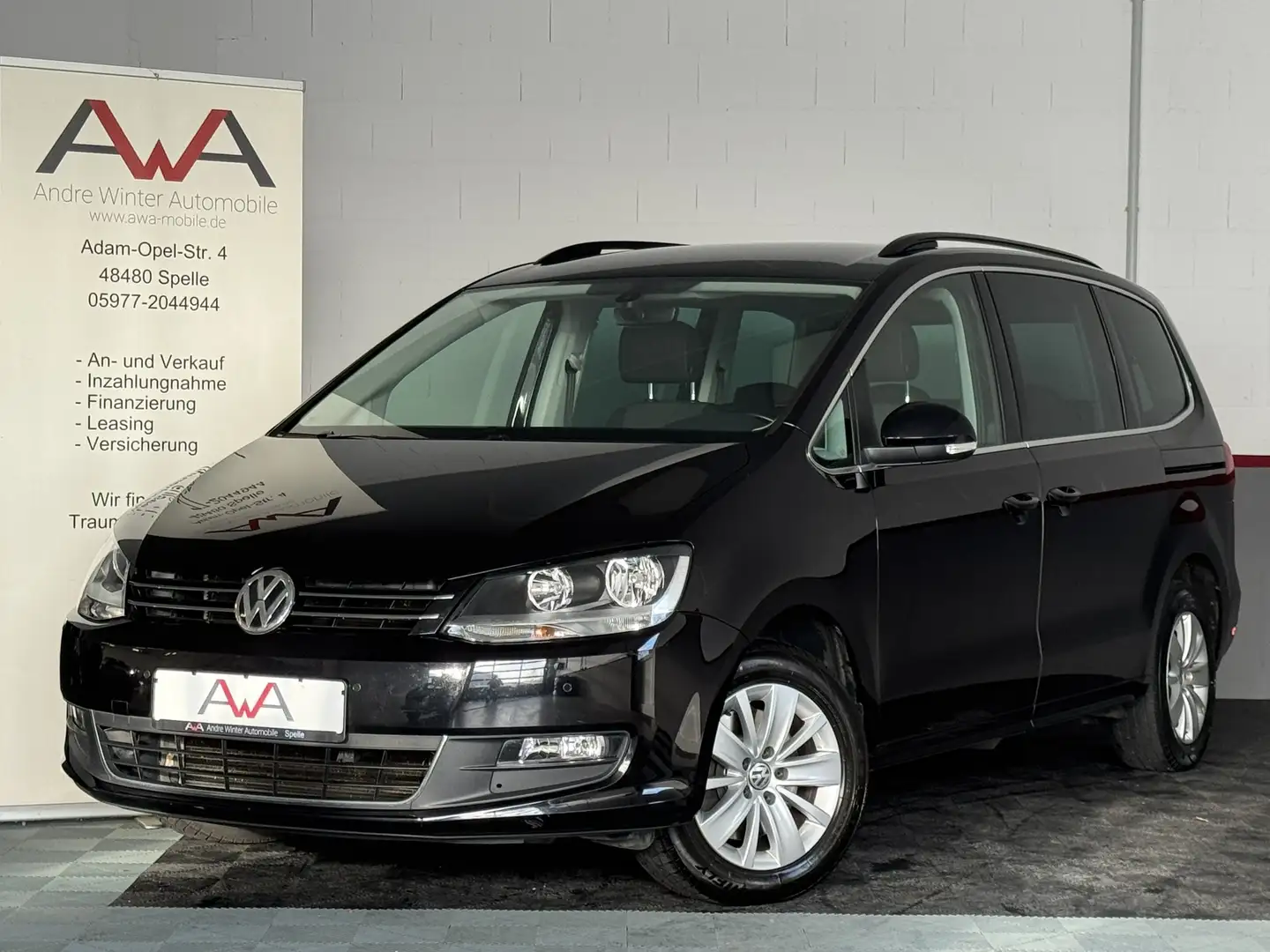 Volkswagen Sharan 2.0 TDI Comfort 7-Sitzer AHK Navi CarPlay Schwarz - 1