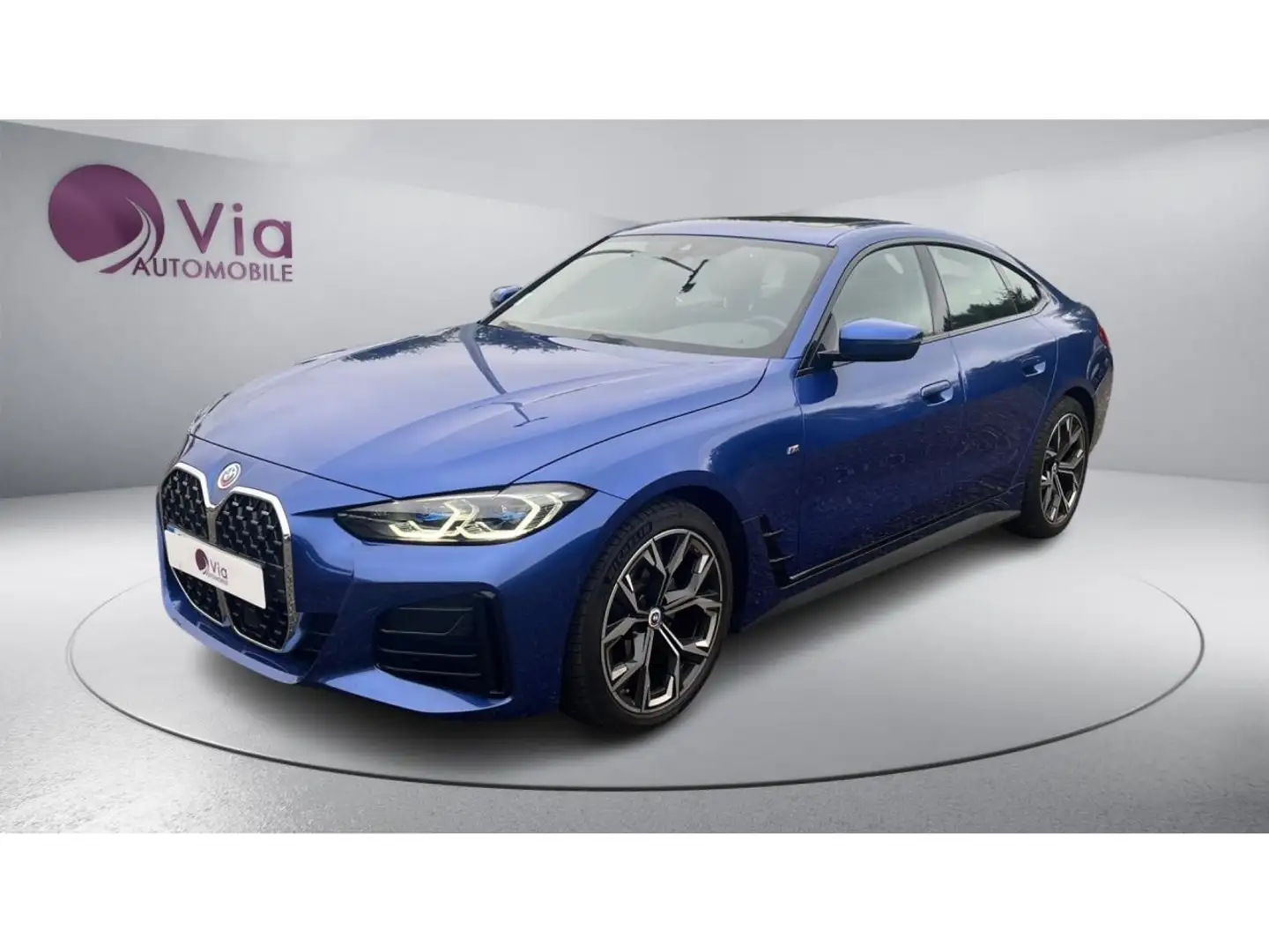 BMW 420 420d Gran Coupé M Sport BVA - ENTRETIEN BMW / TOIT OUVRANT / SIEGES CHAUFFANTS Bleu - 1