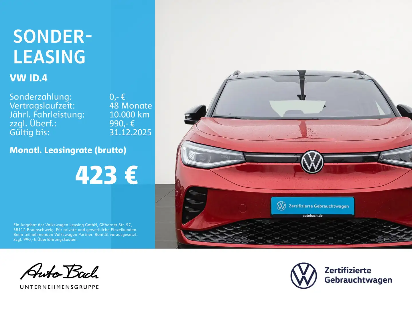 Volkswagen ID.4 GTX Navi LED Standhzg Panorama HuD ACC AHK Rot - 2