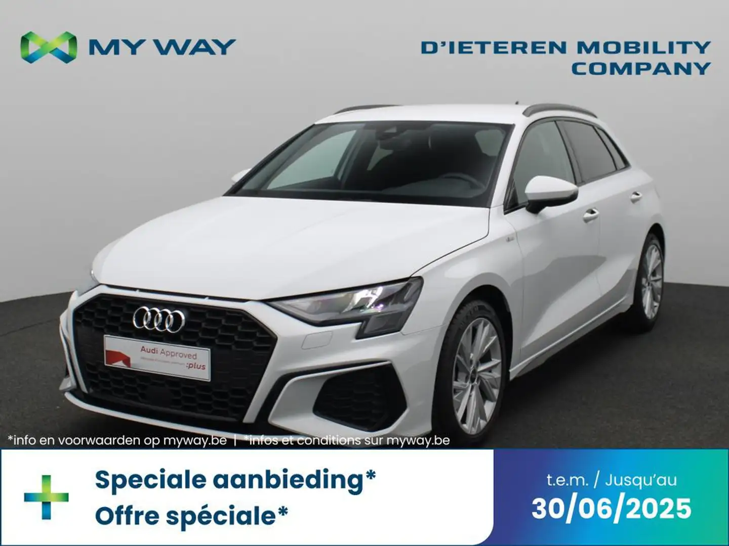 Audi A3 Sportback S-Line 30 TFSI 110 PK S-tronic / Cruise  Weiß - 1
