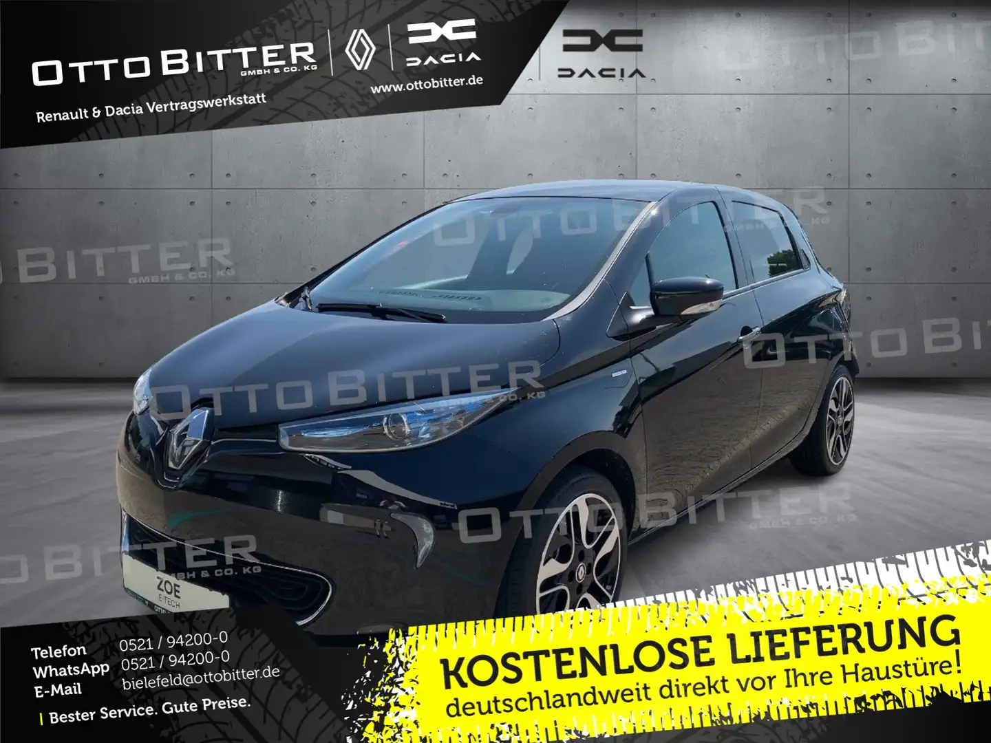 Renault ZOE LIMITED Batteriemiete Z.E.40 (41kWh) SITZH Negro - 1