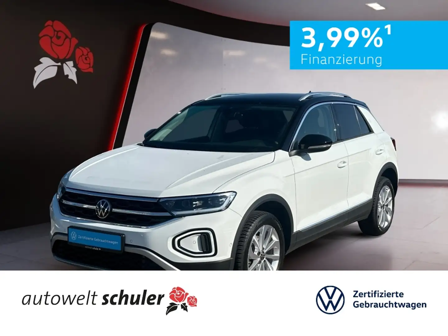 Volkswagen T-Roc 1,5 TSI DSG Style AHK LED Navi Weiß - 1