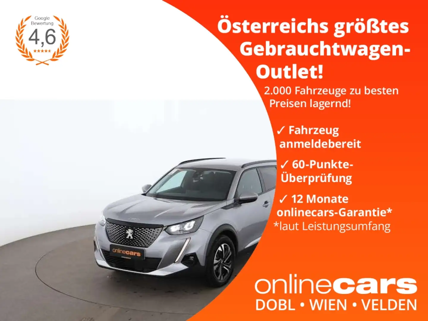 Peugeot 2008 1.2 PureTech 130 Allure Aut LED LEDER R-CAM Grau - 1