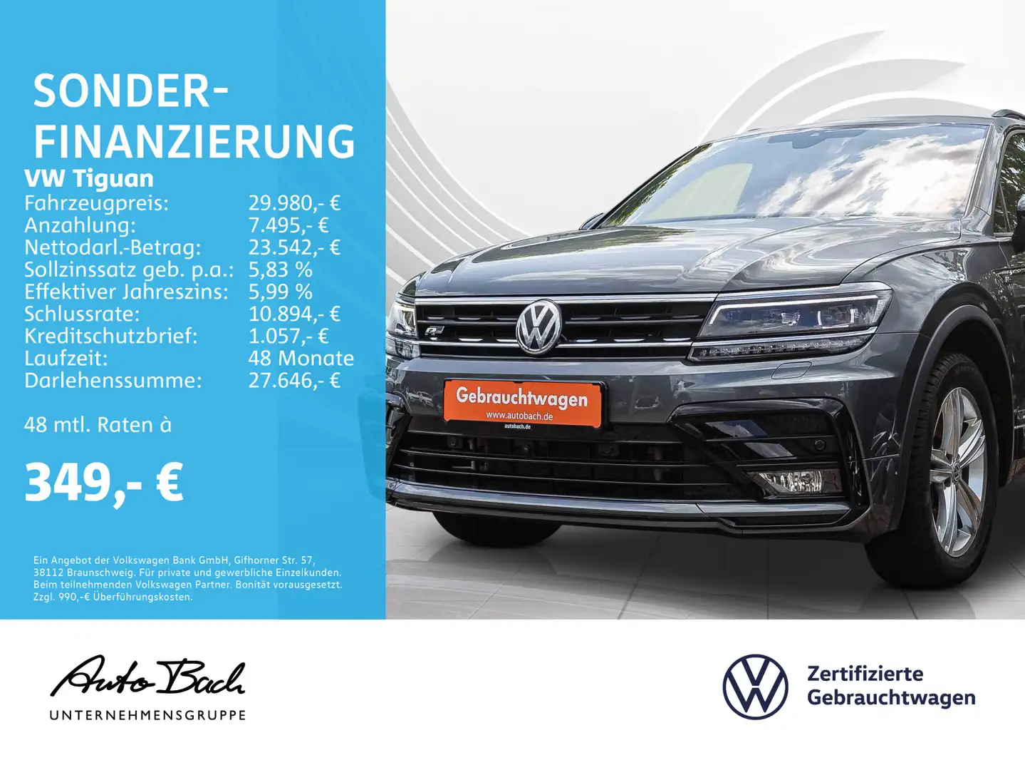 Volkswagen Tiguan 2.0 TSI R-Line "Black Style" 4M DSG Navi Gris - 1
