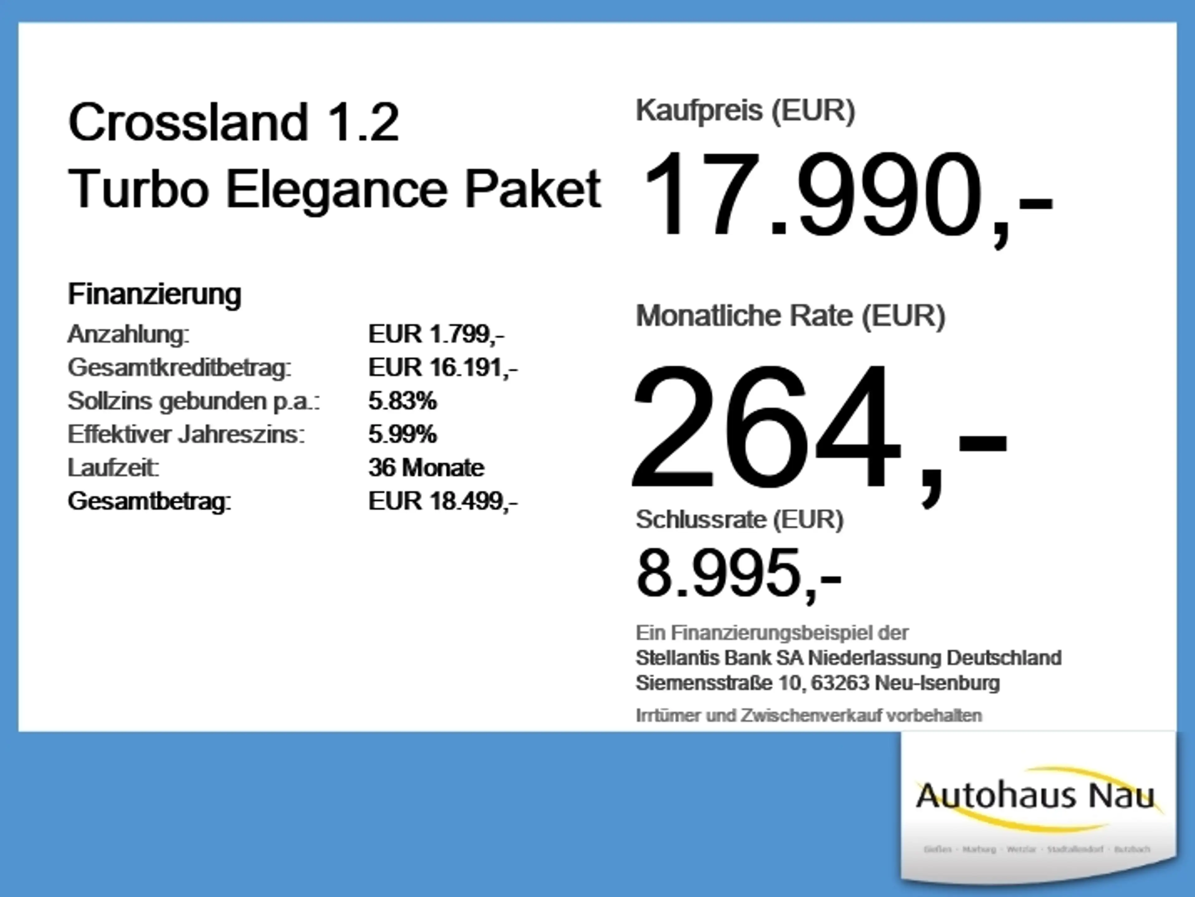 Opel Crossland 1.2 Turbo Elegance Paket LED+Navi+Kam. — photo 6