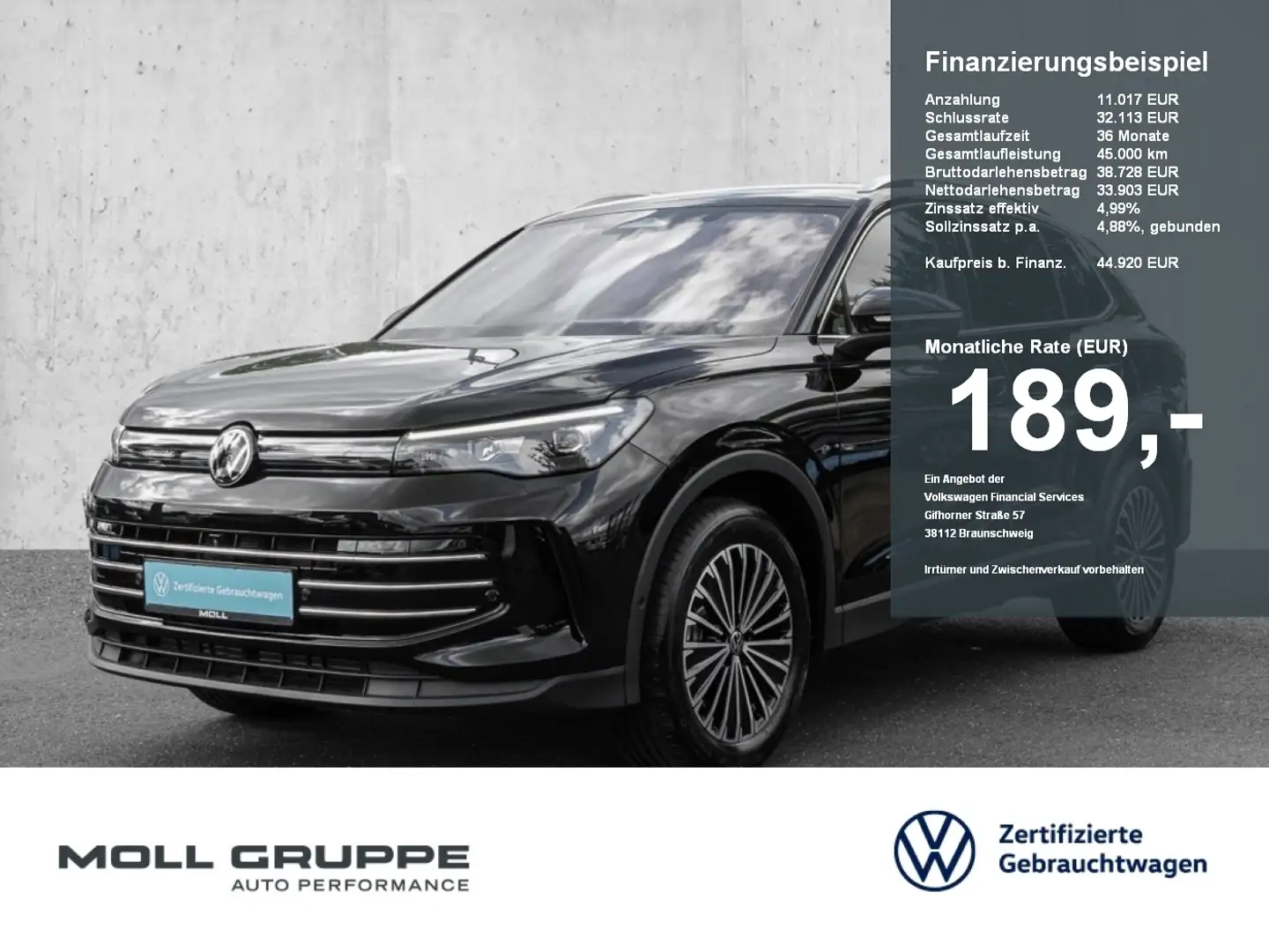 Volkswagen Tiguan 2.0 TDI DSG Elegance 360 ACC AHK AUT FLA Schwarz - 1