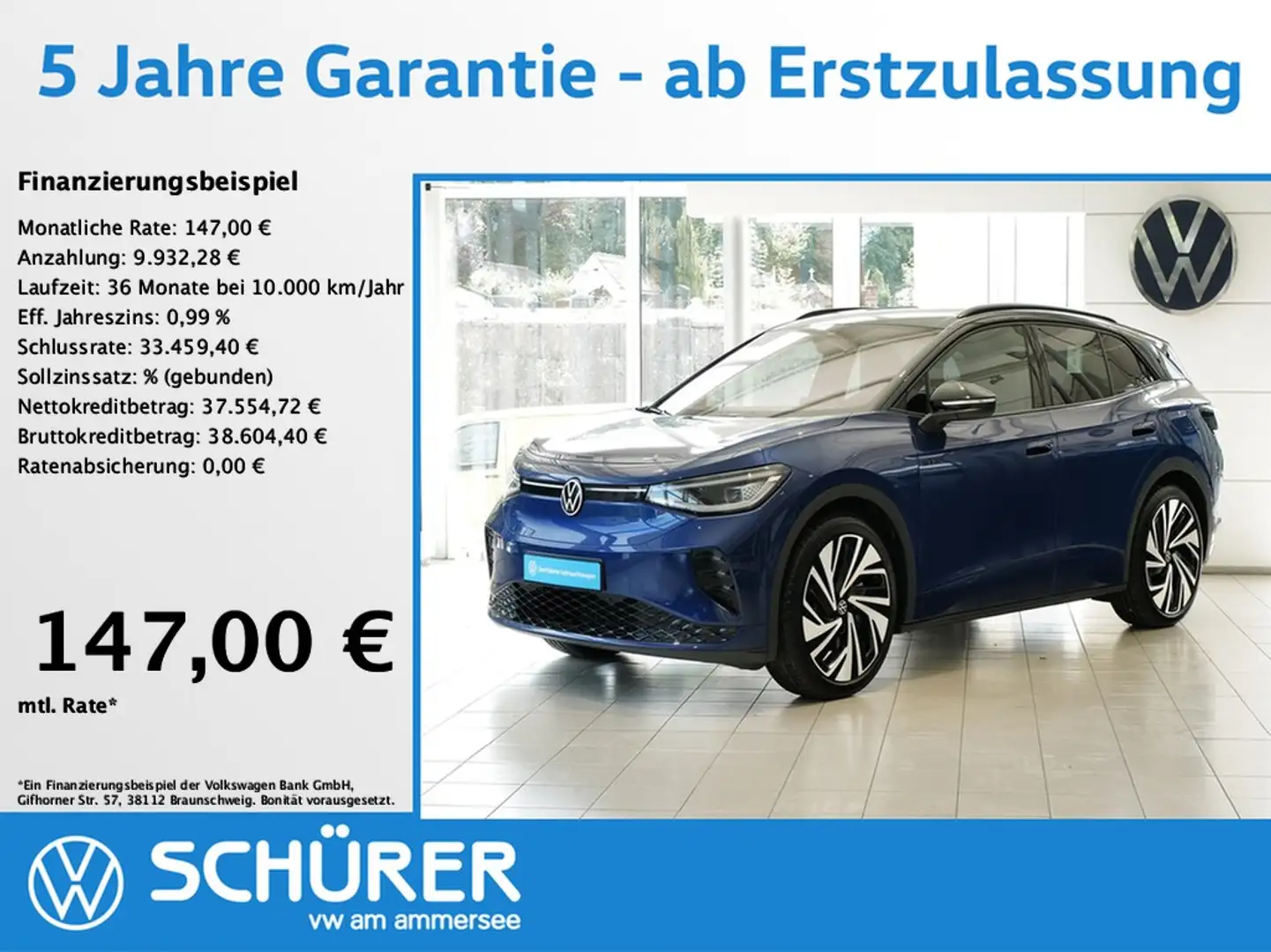 Volkswagen ID.4 GTX Wärmepumpe AHK Pano HKardon HuD Matrix Keyless Albastru - 1