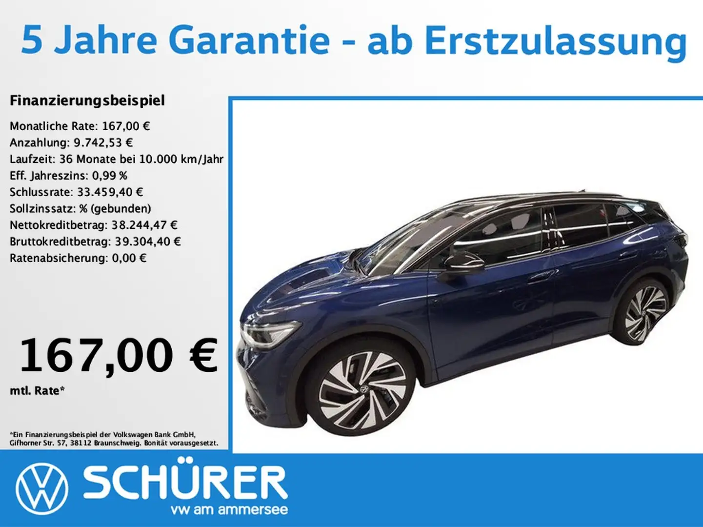 Volkswagen ID.4 GTX Wärmepumpe AHK Pano HKardon HuD Matrix Keyless Blauw - 1