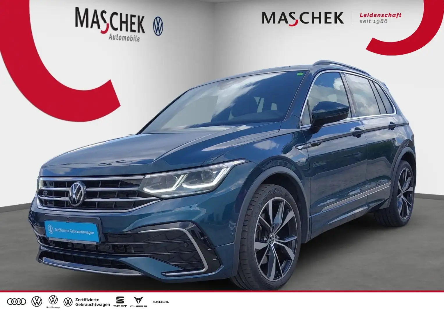 Volkswagen Tiguan R-Line 2.0 TDI AHK Matrix ACC VC Sitzh DAB Navi Blau - 1