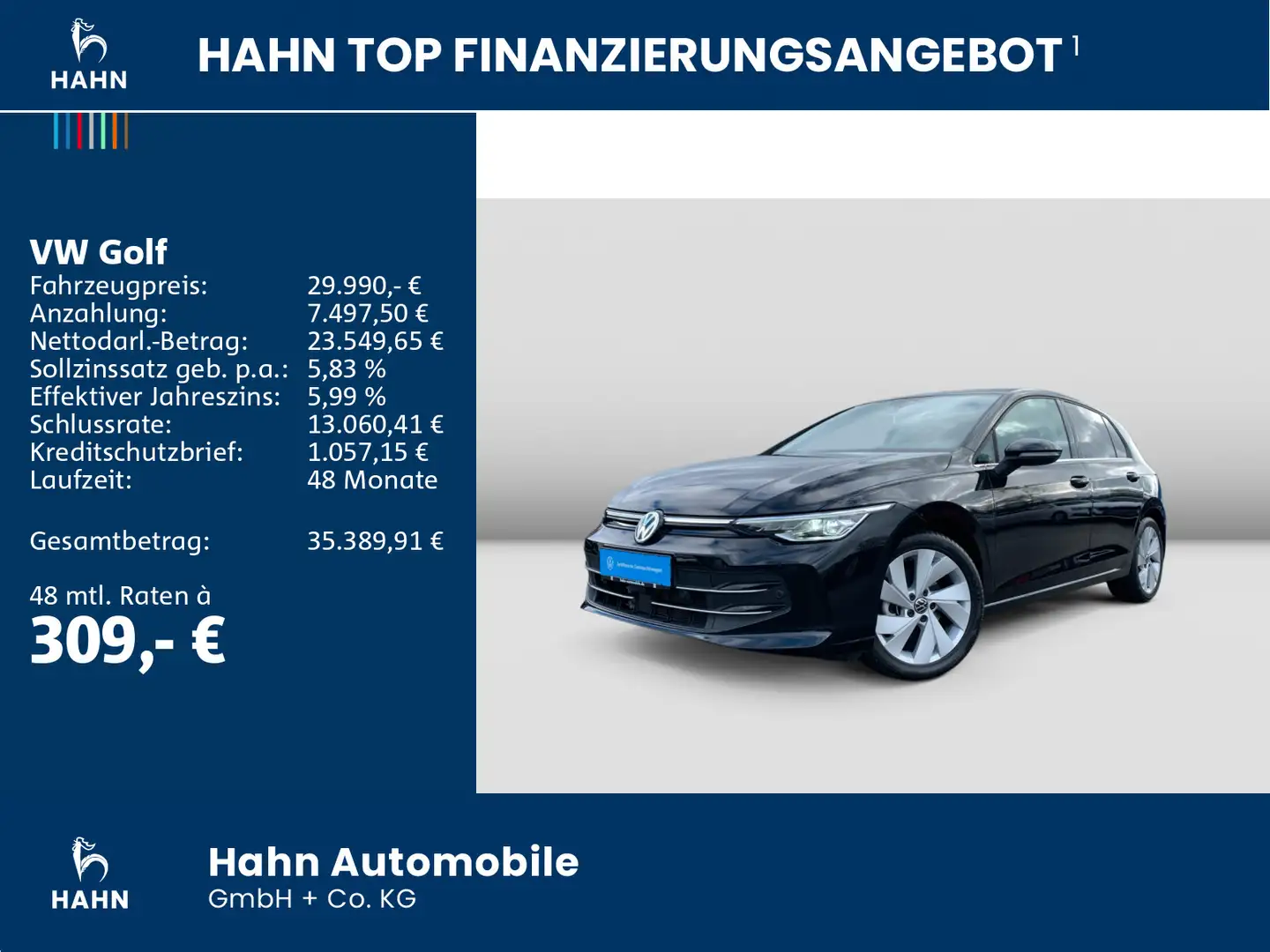 Volkswagen Golf VIII 1.5eTSI DSG Style LED Navi AHK HUD ACC Schwarz - 2
