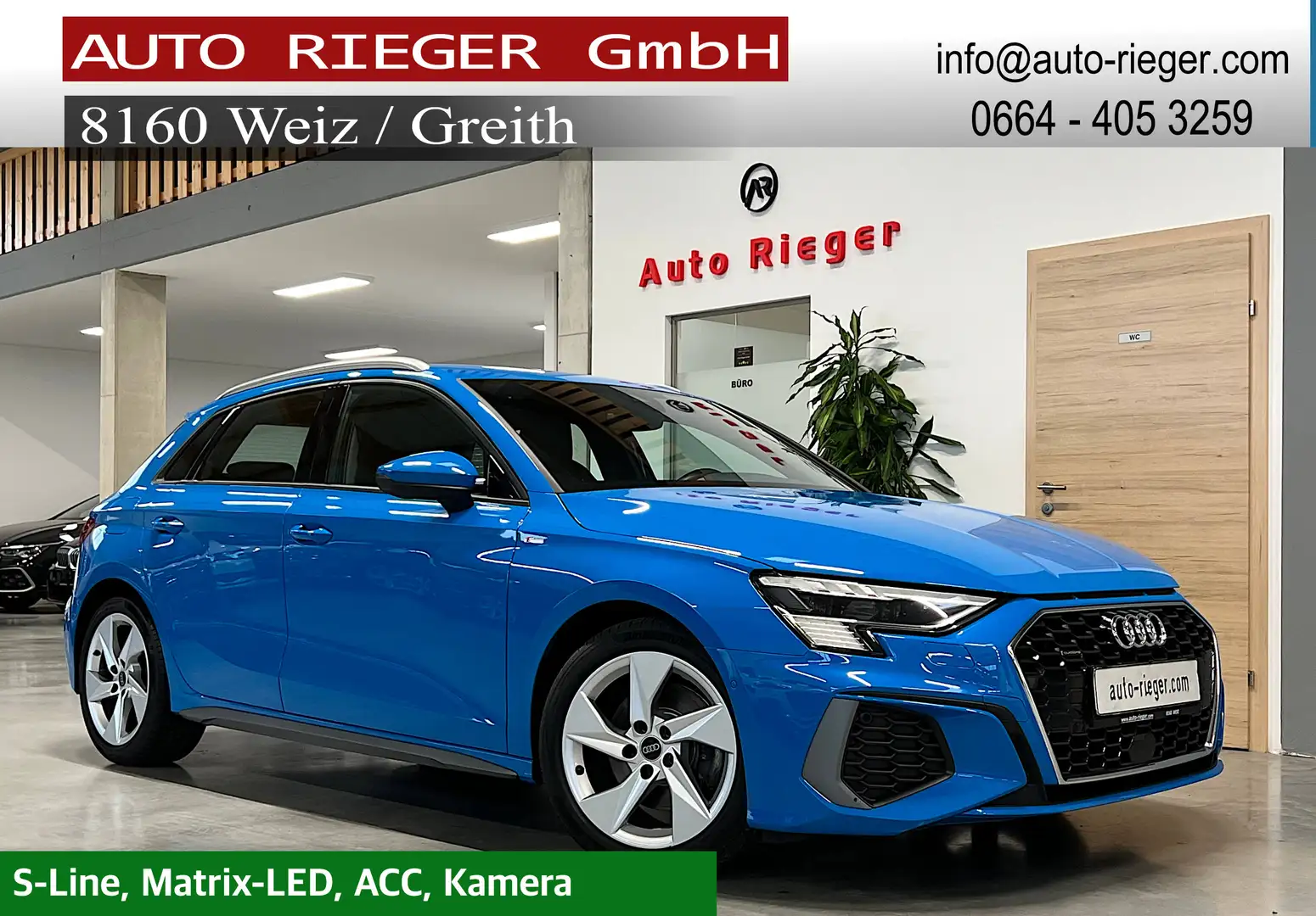 Audi A3 SB 40 TDI quattro S-line, Kamera, ACC, Matrix-LED Blau - 1
