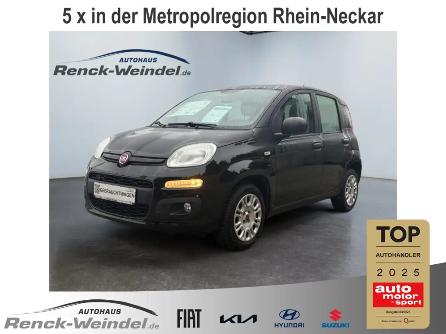 Fiat Panda Easy 1.2 DAB Berganfahrass. Klima MP3 CD eFH NSW T Schwarz - 1