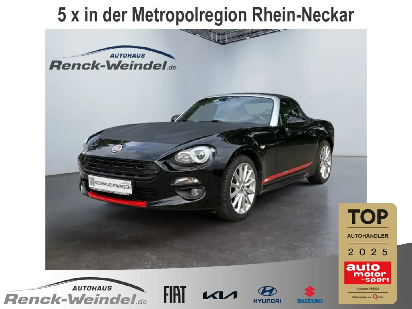 Fiat 124 Spider Lusso MultiAir Turbo Navi Klimaautom Musikstreamin Zwart - 1
