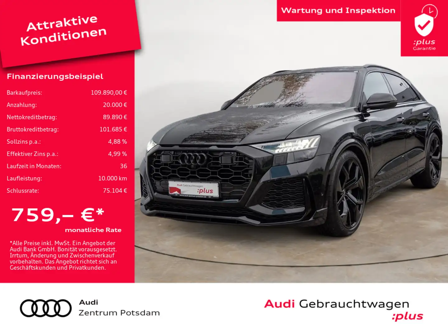 Audi RS Q8 MATRIX NAVI AHK B&O STANDHZ Schwarz - 1