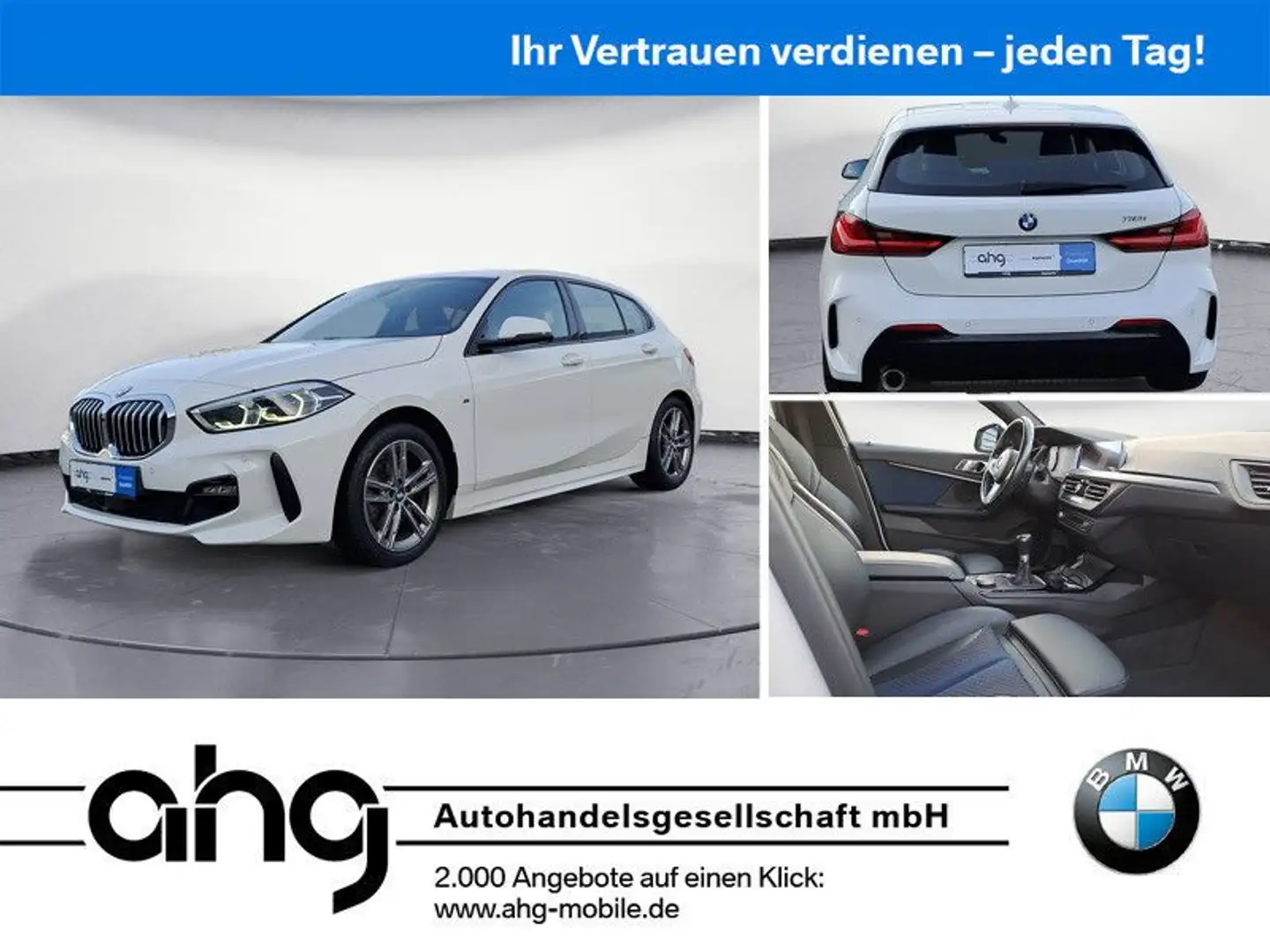 BMW 118 i M Sport AHK Schiebedach Weiß - 1