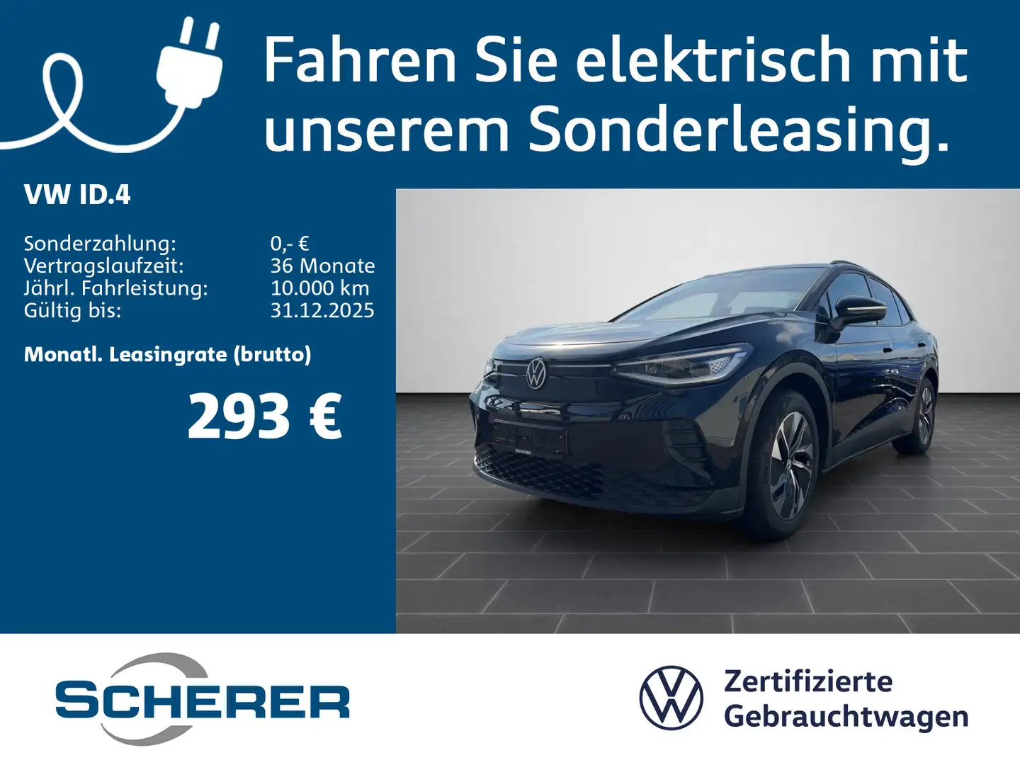 Volkswagen ID.4 Pure 52 kWh | 5J Garantie | 19" | ACC | Ala Schwarz - 1