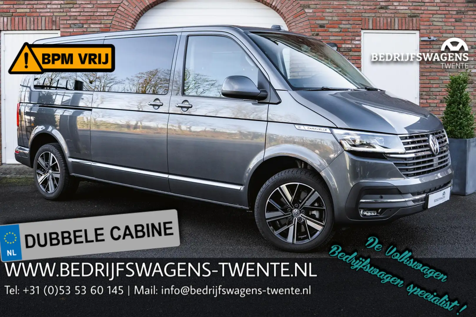 Volkswagen T6.1 Transporter 2.0 TDI 204PK DSG L2H1 DUB/CAB LED LEDER NAVI Volk Gris - 1