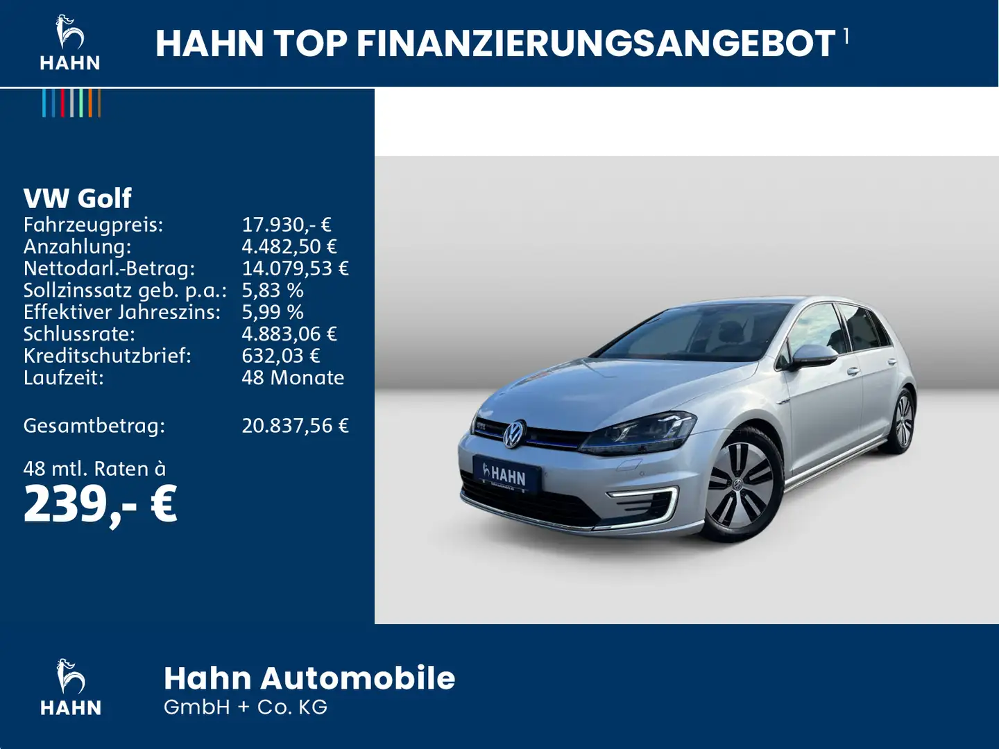 Volkswagen Golf GTE VII GTE 1,4TSI DSG NAV KAM ACC LED DCC APP Silber - 2