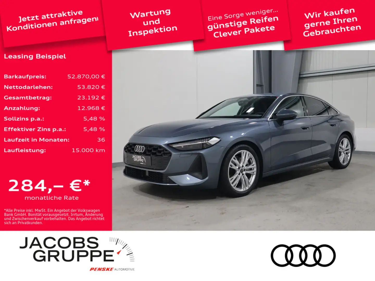 Audi A5 Limousine TDI S tronic TechPlus/Privacy/19"/MMIplu Blau - 1