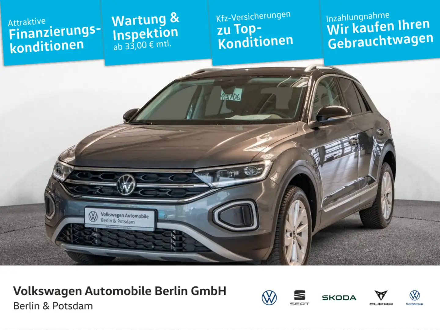 Volkswagen T-Roc 1.5 TSI DSG Style Navi LED AHK PDC SHZ Gris - 1