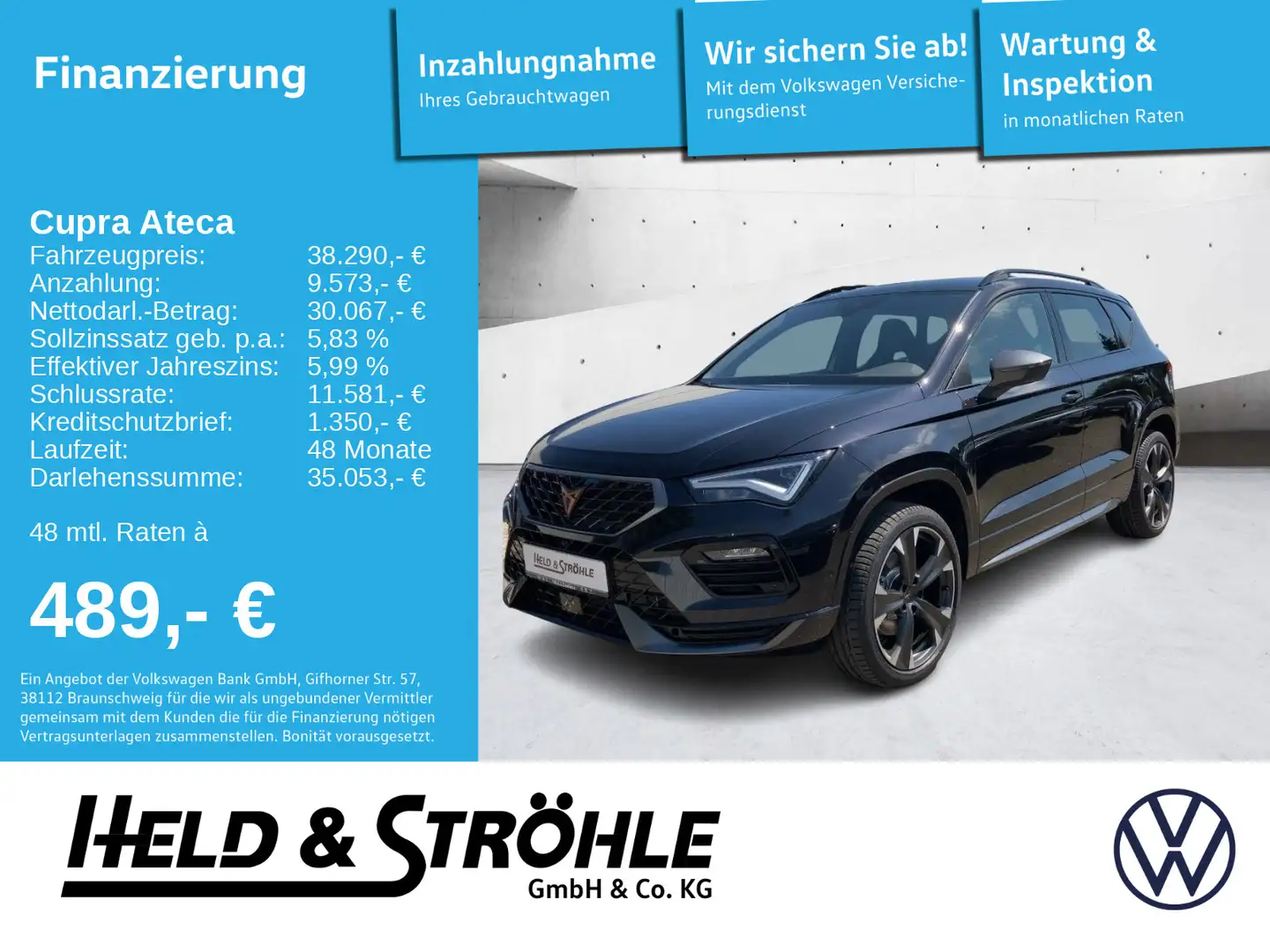 CUPRA Ateca 1.5 TSI AHK R-KAM SHZ MEMORY Negro - 1