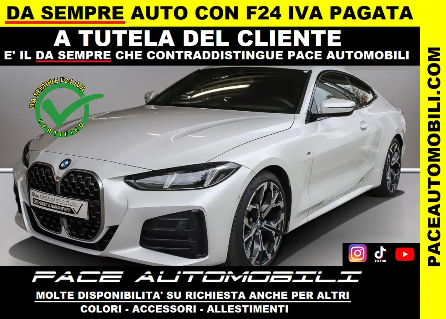 BMW 420 i M SPORT M-SPORT MSPORT PELLE KAMERA PDC HUD Bianco - 1