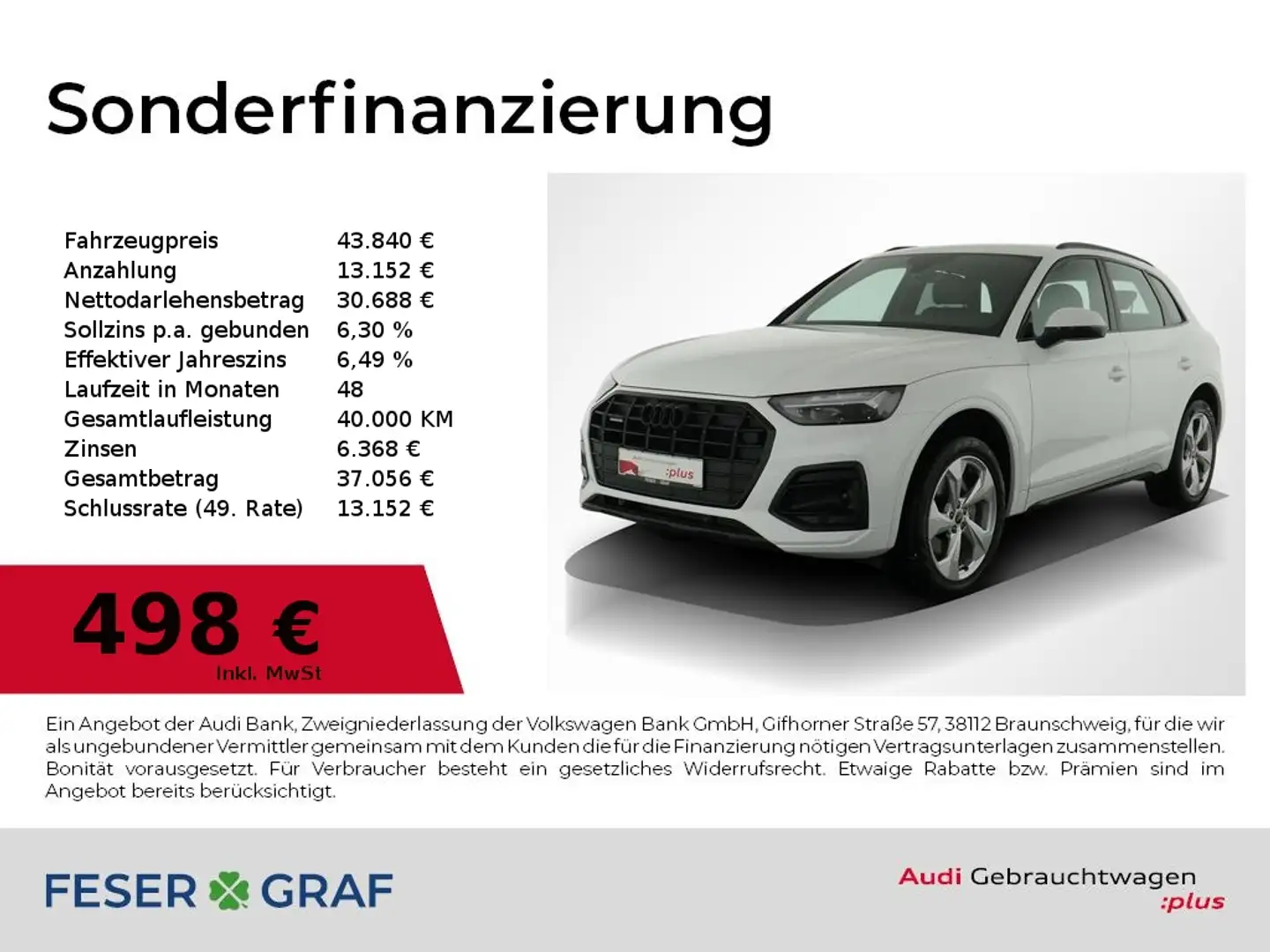 Audi Q5 40 TFSI qu S Line Leder,Navi,LED,Kamera Weiß - 1