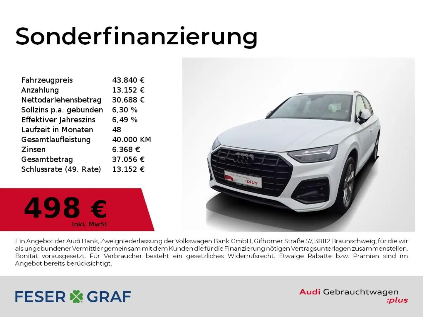 Audi Q5 40 TFSI qu S Line Leder,Navi,LED,Kamera Weiß - 1