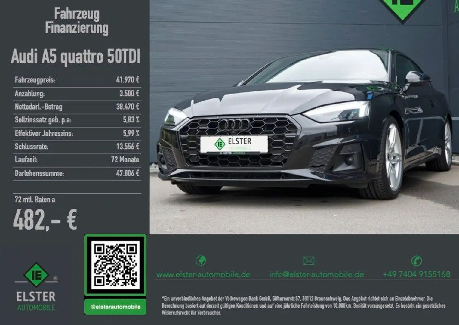 Audi A5 Coupe 50 TDI qu. S line,Pano,Kam,MatrixLED Schwarz - 1