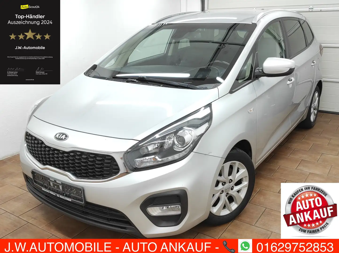 Kia Carens 2.0 KLIMA NAVI KAMERA TEMP BC EURO-6 PDC SHZ USB Argento - 1
