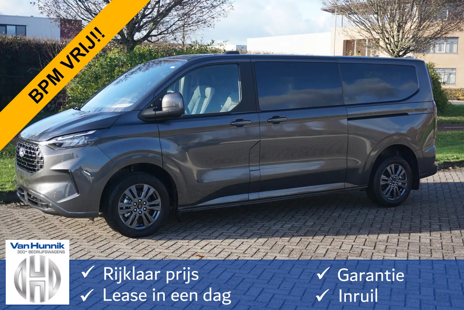 Ford Transit Custom Tourneo 320L 170PK DC Limited AUT Leder, Sync4 App Gris - 1