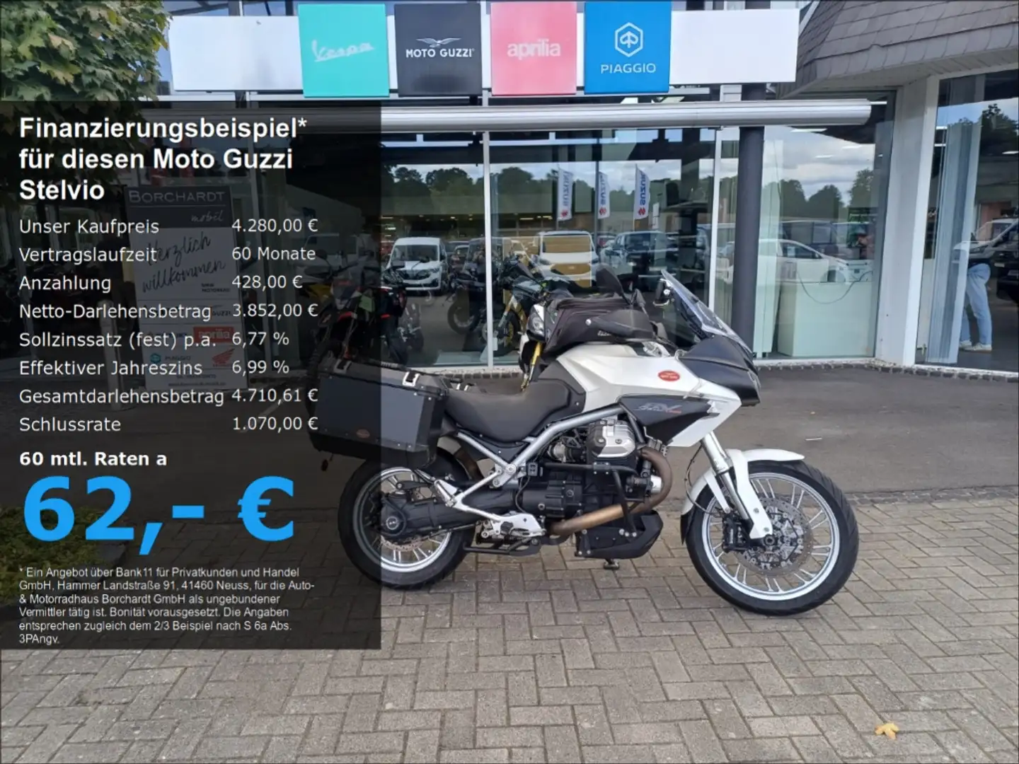 Moto Guzzi Stelvio 1200 * Koffer*Tankrucksack*Zusatzscheinwerfer*Weiß Blanco - 1