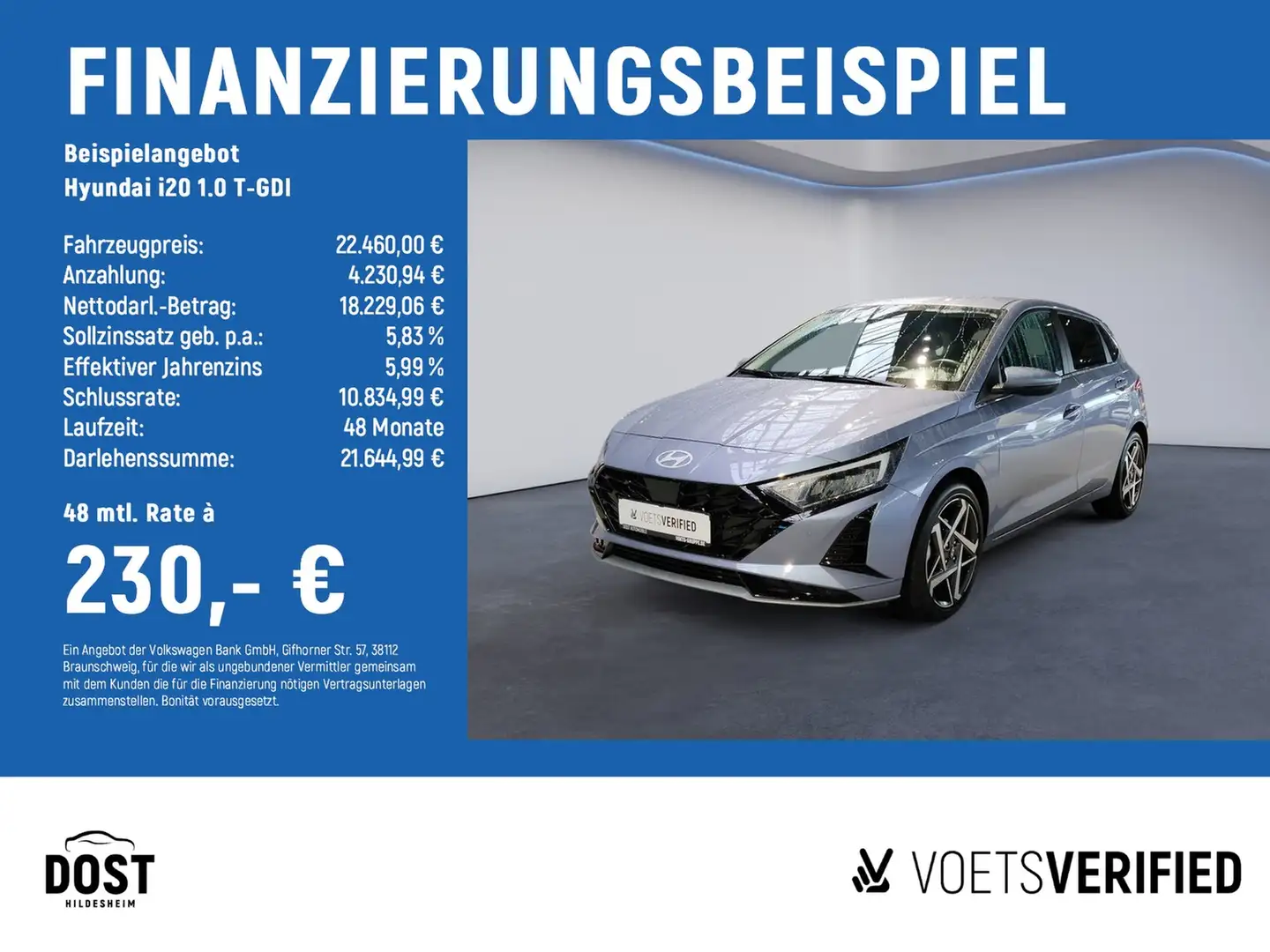Hyundai i20 1.0 T-GDI Prime Mild-Hybrid BOSE+DAB+NAVI Blau - 2