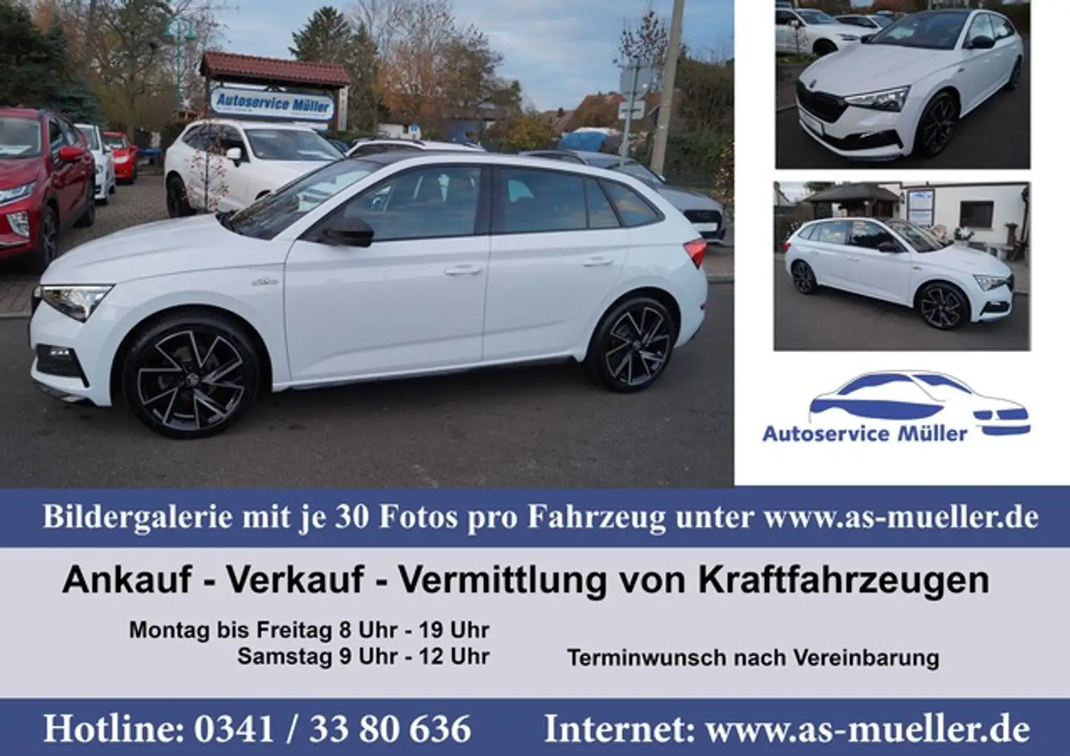 Skoda Scala 1,5i Monte Carlo-Spur-P.Dach-PDC-LED Weiß - 1