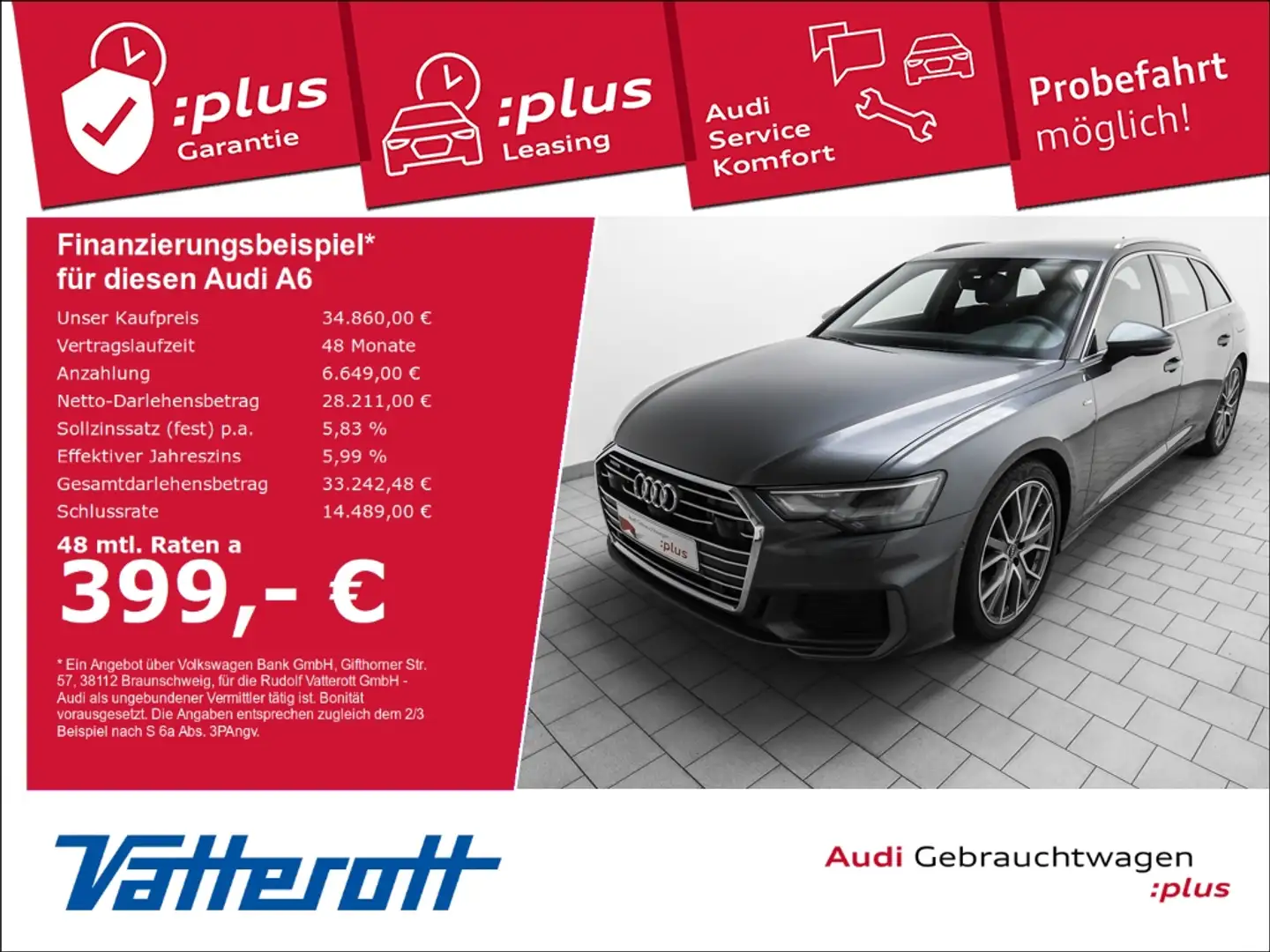 Audi A6 Avant 50 TFSIe qu S line Sport TopView Navi Grau - 1