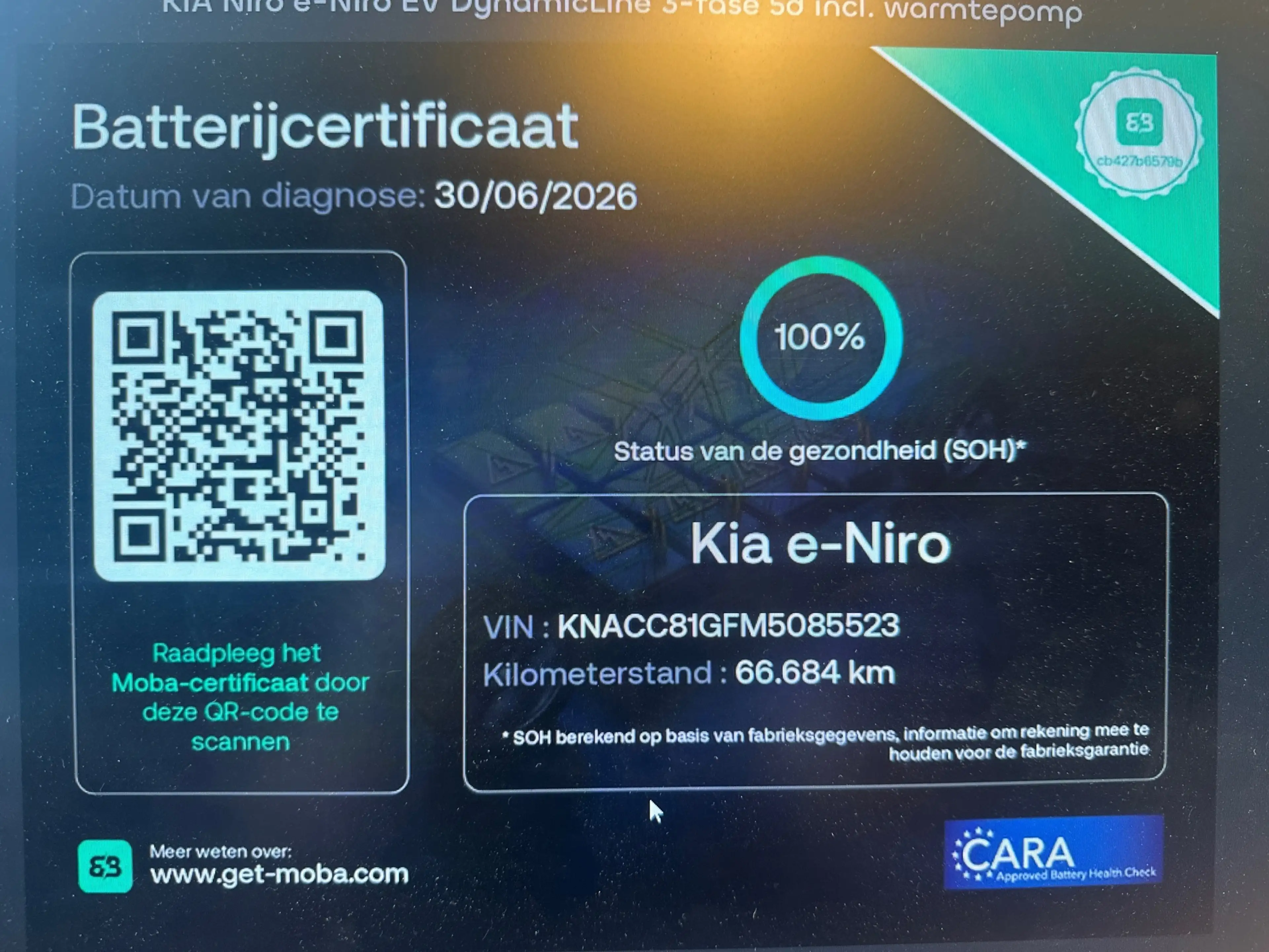 Kia e-Niro 64-kw Niro e-Niro EV DynamicLine 3-fase SOH 100% i — photo 2