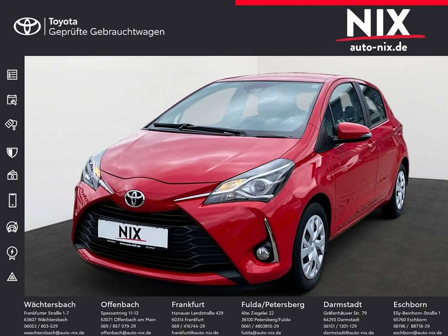 Toyota Yaris 1.0 Comfort KLIMA KAMERA Rot - 1
